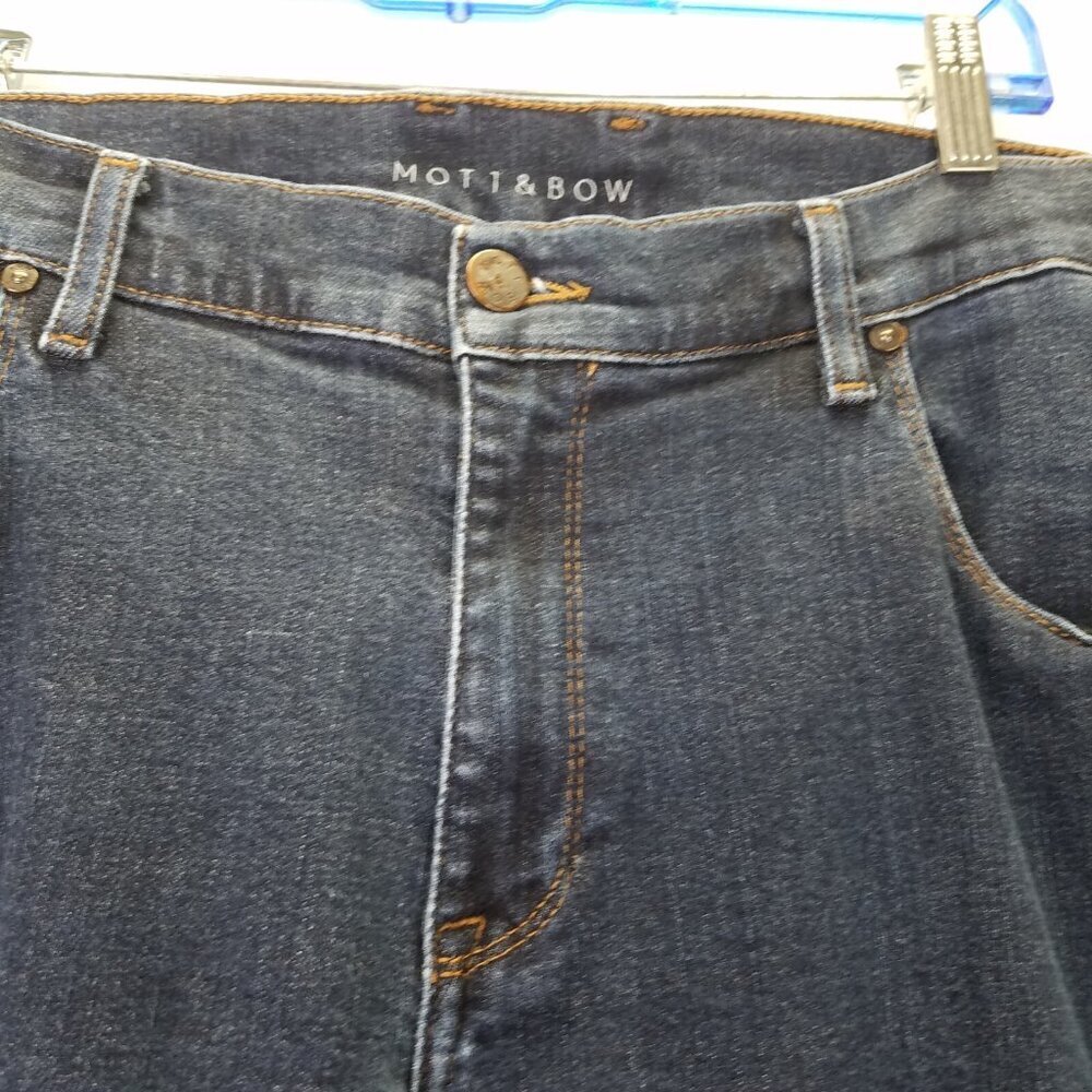 Mott & Bow Woos-Ston Jeans Men 38x32 Dark Wash Slim Straight Leg Stretch Western - Picture 3 of 16